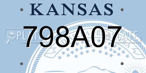 798A07 Kansas License Plate