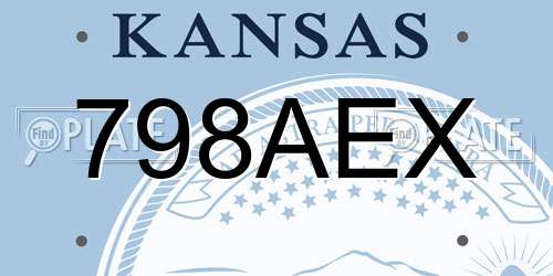 798AEX Kansas License Plate
