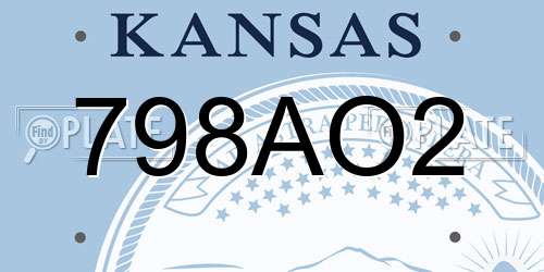798AO2 Kansas License Plate