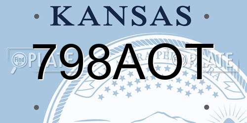 798AOT Kansas License Plate
