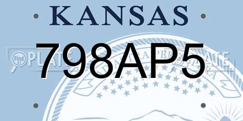 798AP5 Kansas License Plate