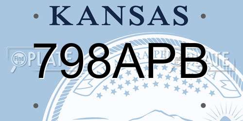 798APB Kansas License Plate