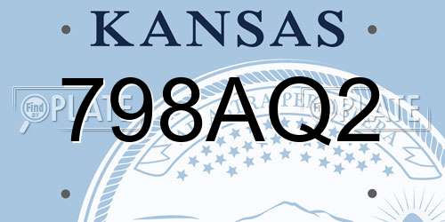 798AQ2 Kansas License Plate