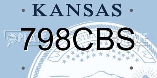 798CBS Kansas License Plate