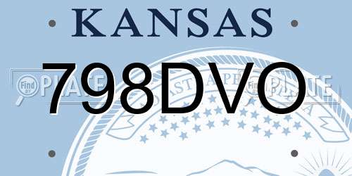 798DVO Kansas License Plate
