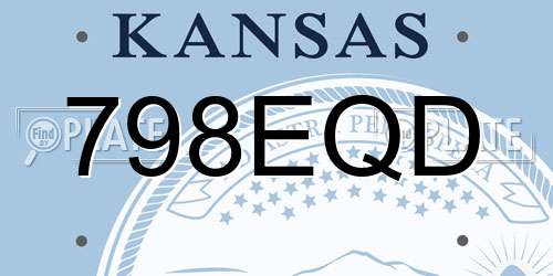 798EQD Kansas License Plate