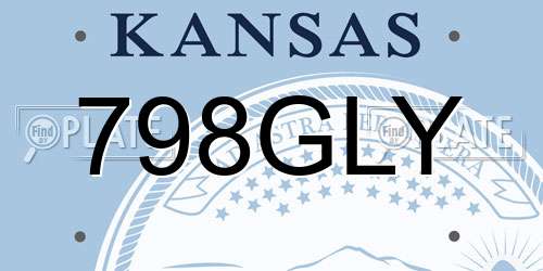 798GLY Kansas License Plate