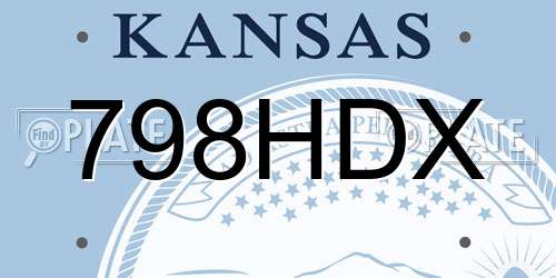 798HDX Kansas License Plate