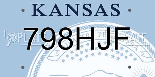 798HJF Kansas License Plate