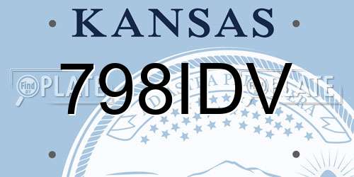 798IDV Kansas License Plate