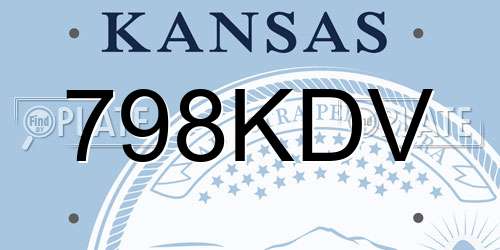 798KDV Kansas License Plate