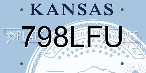 798LFU Kansas License Plate