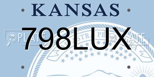 798LUX Kansas License Plate