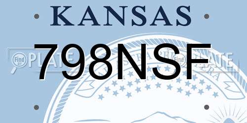 798NSF Kansas License Plate