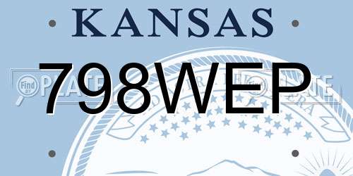 798WEP Kansas License Plate