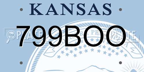 799BOO Kansas License Plate