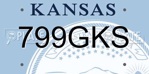 799GKS Kansas License Plate