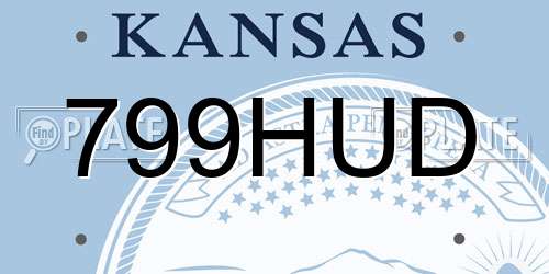 799HUD Kansas License Plate