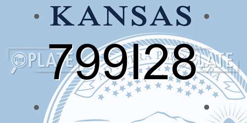799I28 Kansas License Plate