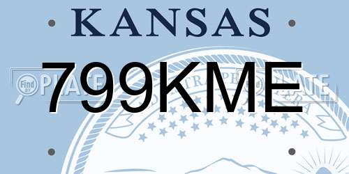 799KME Kansas License Plate