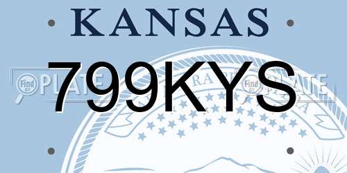 799KYS Kansas License Plate