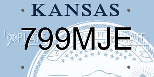 799MJE Kansas License Plate