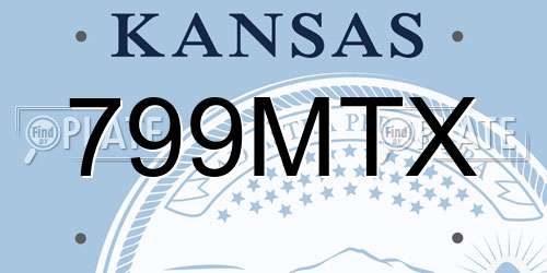 799MTX Kansas License Plate