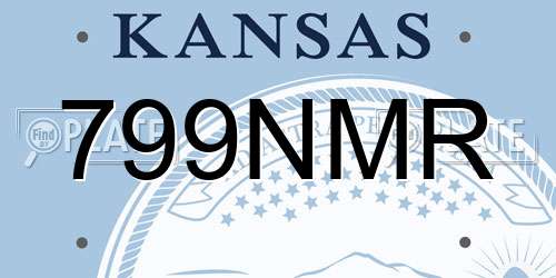 799NMR Kansas License Plate