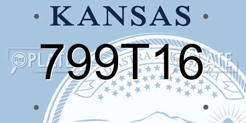 799T16 Kansas License Plate