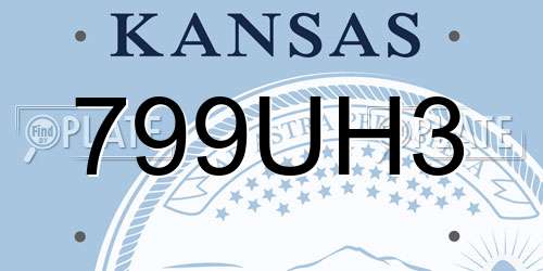 799UH3 Kansas License Plate