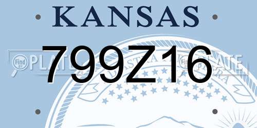 799Z16 Kansas License Plate