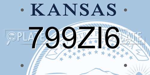 799ZI6 Kansas License Plate