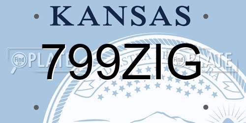 799ZIG Kansas License Plate
