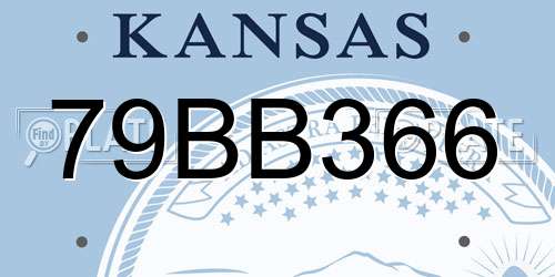 79BB366 Kansas License Plate