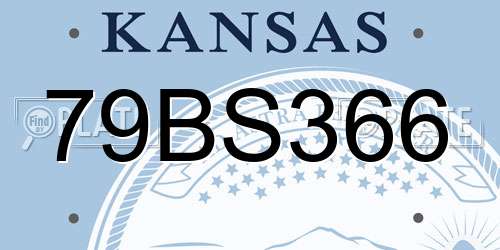 79BS366 Kansas License Plate