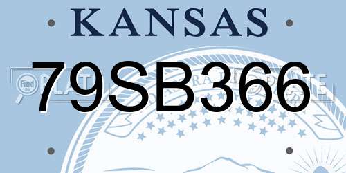 79SB366 Kansas License Plate