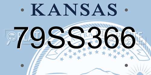 79SS366 Kansas License Plate