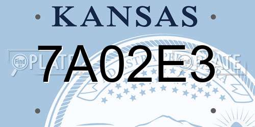 7A02E3 Kansas License Plate