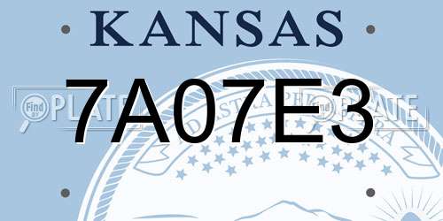 7A07E3 Kansas License Plate