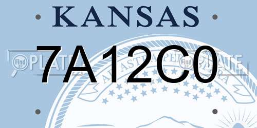 7A12C0 Kansas License Plate