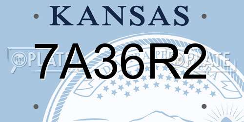7A36R2 Kansas License Plate
