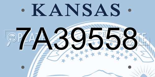 7A39558 Kansas License Plate