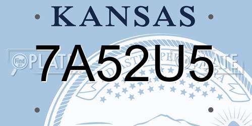 7A52U5 Kansas License Plate