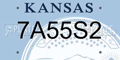 7A55S2 Kansas License Plate