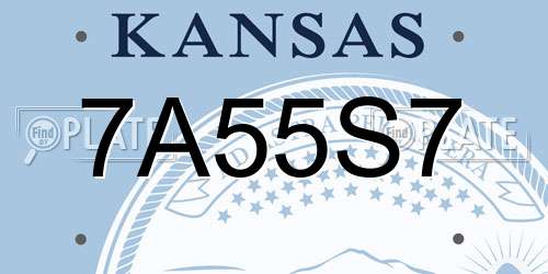 7A55S7 Kansas License Plate