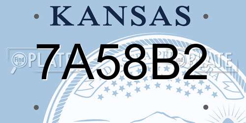 7A58B2 Kansas License Plate