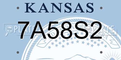 7A58S2 Kansas License Plate
