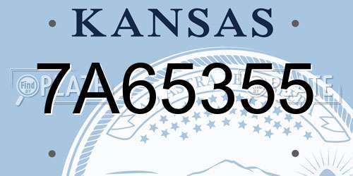 7A65355 Kansas License Plate