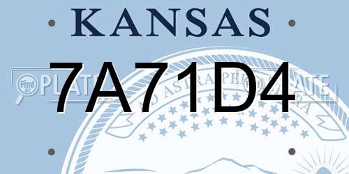 7A71D4 Kansas License Plate