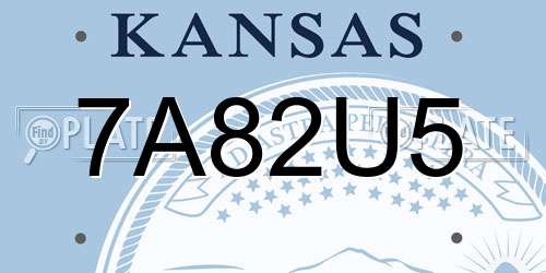 7A82U5 Kansas License Plate
